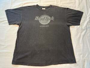 Vintage 90s Hard Rock Cafe Honolulu Faded Black T-Shirt XL